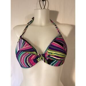 1213 NWT Bikini Bay Mura Moulded Hearts P/U Halter Top (only)